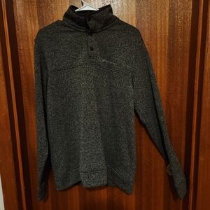 Eddie Bauer Grey Fleece Snap-Front Pullover - Men's Large